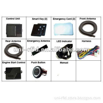 Intelligent car alarm- passive keyless entry with Engine push start button and remote start